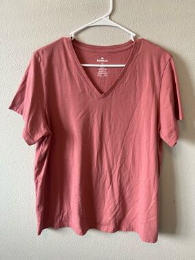 Bombas Pima Cotton V-Neck T-Shirt Dusty Rose Peruvian Cotton Classic Fit XL